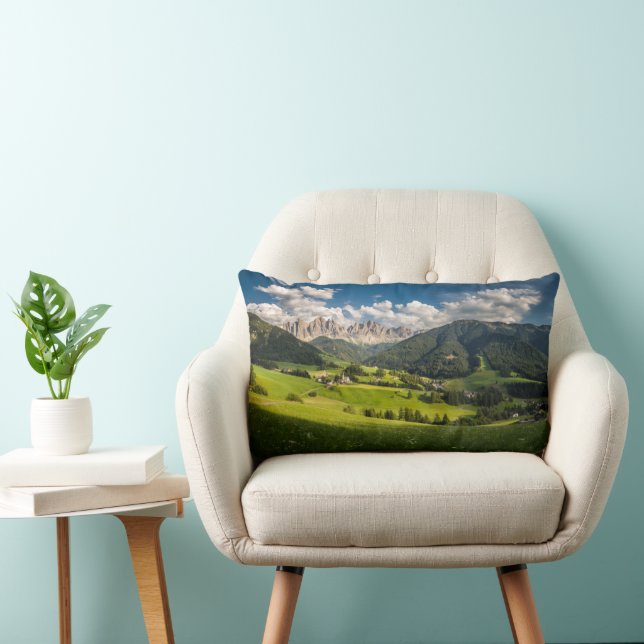 Coussin Rectangle Montagnes | Vallée de Funes, Dolomites, Italie (Chaise)
