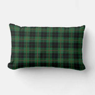 Coussin Rectangle Montre carreaux vert noir rouge, carreaux tartan