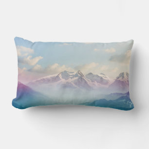 Coussin Rectangle Morning Mist dans la vallée des Alpes
