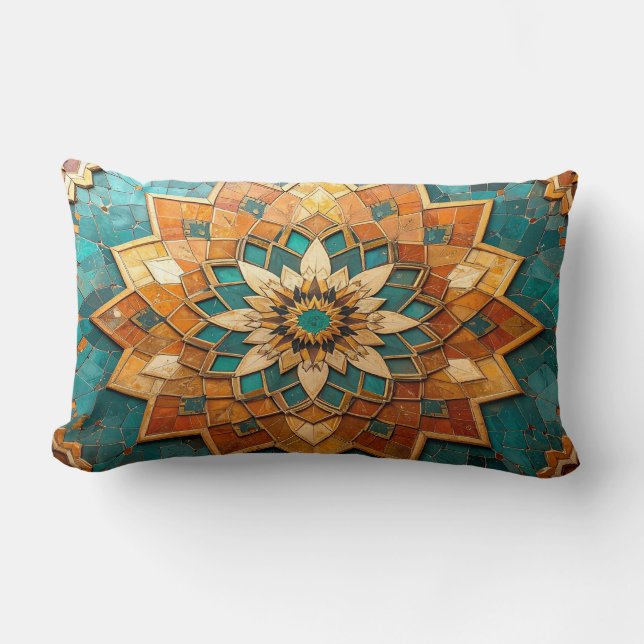 Coussin Rectangle Moroccan Mandala Pillow - Geometric Tile Luxury De (Recto)