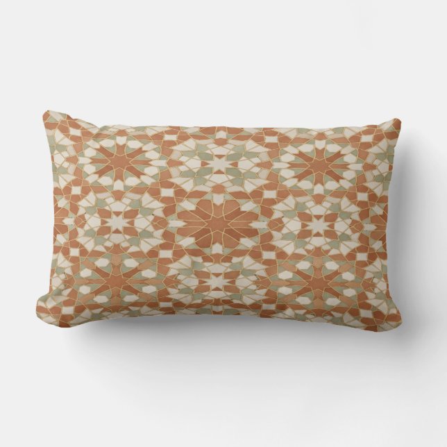 Coussin Rectangle Moroccan Zellige Mosaic Throw Pillow (Recto)