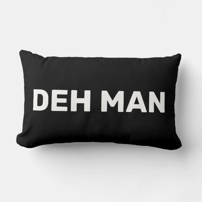 Coussin Rectangle "MORT MAN" Iles Vierges Slang, Texte noir (Recto)