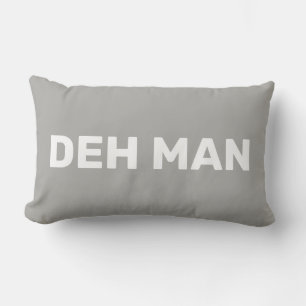 Coussin Rectangle "MORT MAN"   Virgin Islands Slang Texte blanc, gri