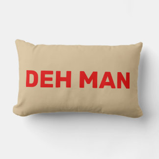 Coussin Rectangle "MORT MAN" | Virgin Islands Slang Texte rouge, Bei
