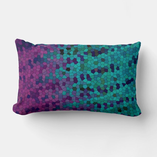 Coussin Rectangle Mosaïque bleu turquoise Turquoise et violet (Recto)