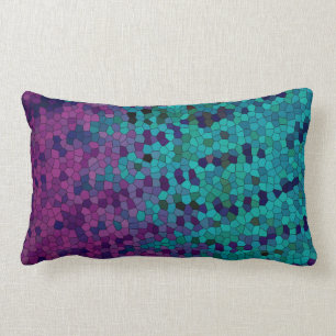 Coussin Rectangle Mosaïque bleu turquoise Turquoise et violet