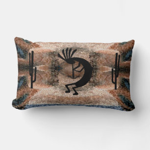 Coussin Rectangle Mosaïque du désert sud-ouest de Kokopelli