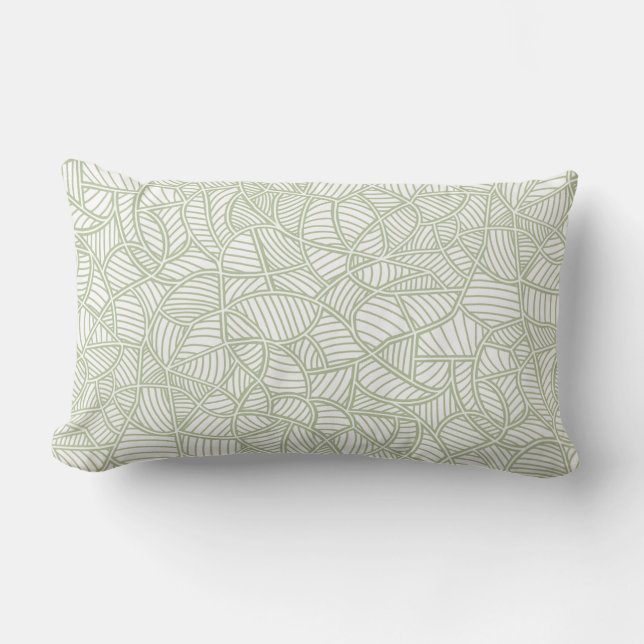 Coussin Rectangle Mosaïque feuille aléatoire vert pâle (Recto)