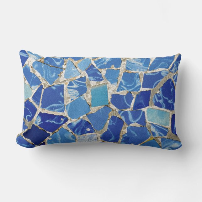 Coussin Rectangle Mosaïques de Gaudi avec un contact d'huile (Recto)