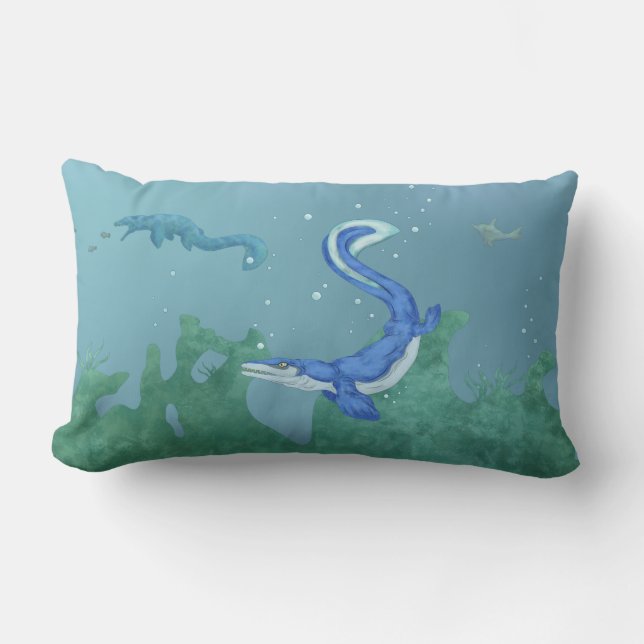 Coussin Rectangle Mosasaure (Recto)