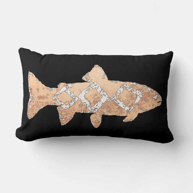 Coussin Rectangle Moss Rock Trout (Recto)