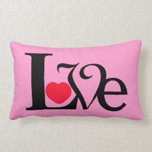 Coussin Rectangle Mot de coeur d'amour