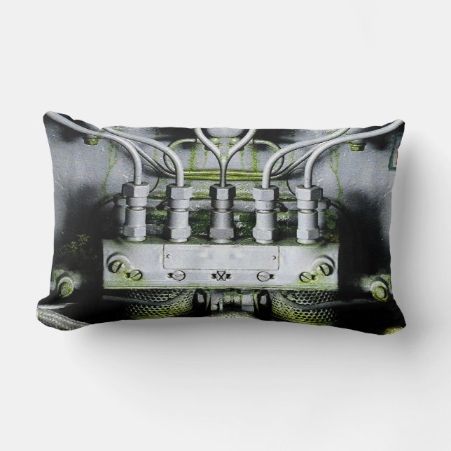 Coussin Rectangle Moteur vert par Alexandra Cook (Recto)
