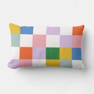 Coussin Rectangle Motif à carreaux coloré moderne et ludique