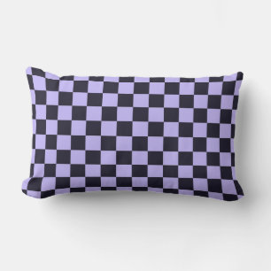 Coussin Rectangle motif à carreaux en lilas français