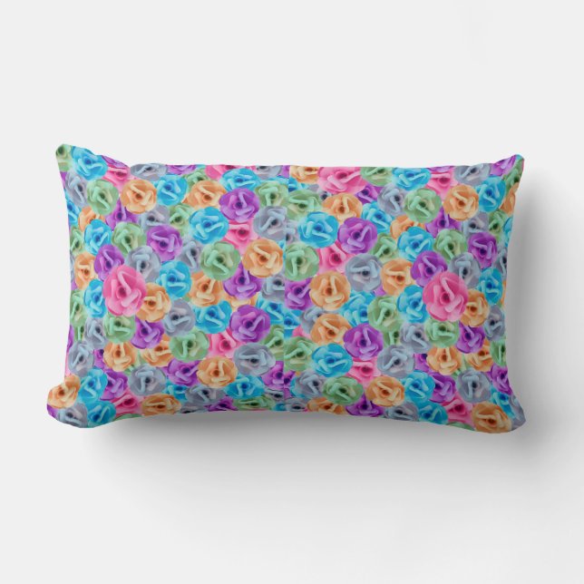 Coussin Rectangle motif à fleurs coloré (Recto)