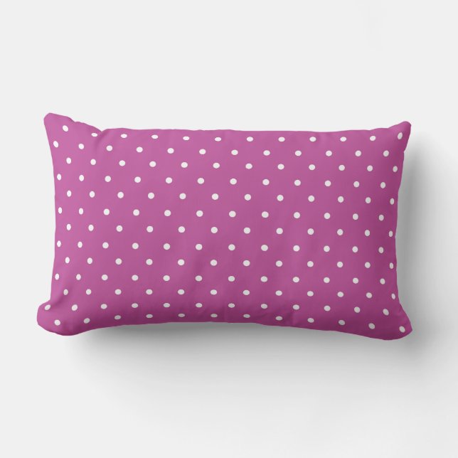 Coussin Rectangle Motif à pois de fond magenta sans couture (Recto)
