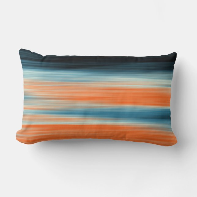 Coussin Rectangle Motif à rayures bleu orange (Recto)