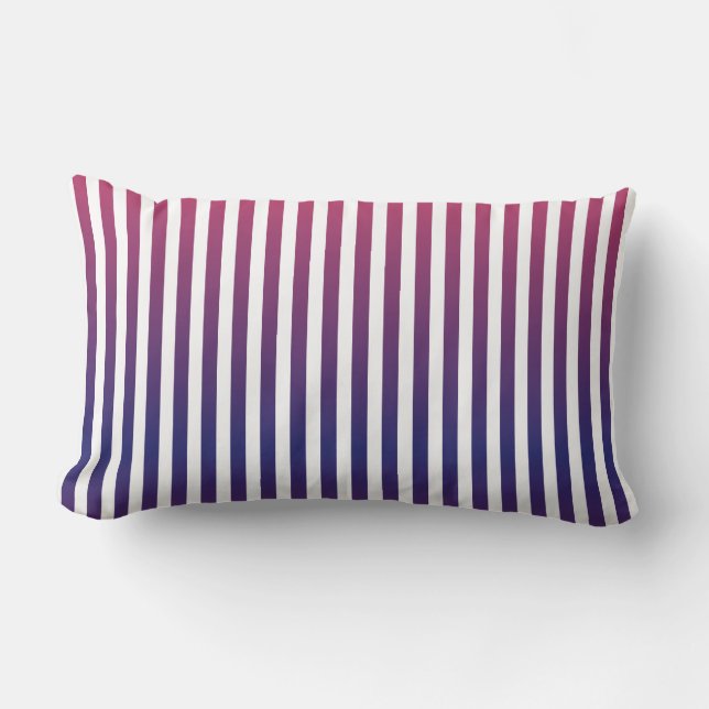 Coussin Rectangle Motif à rayures dégradé violet (Recto)