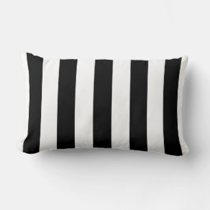 Coussin Rectangle Motif à rayures XL noir et blanc