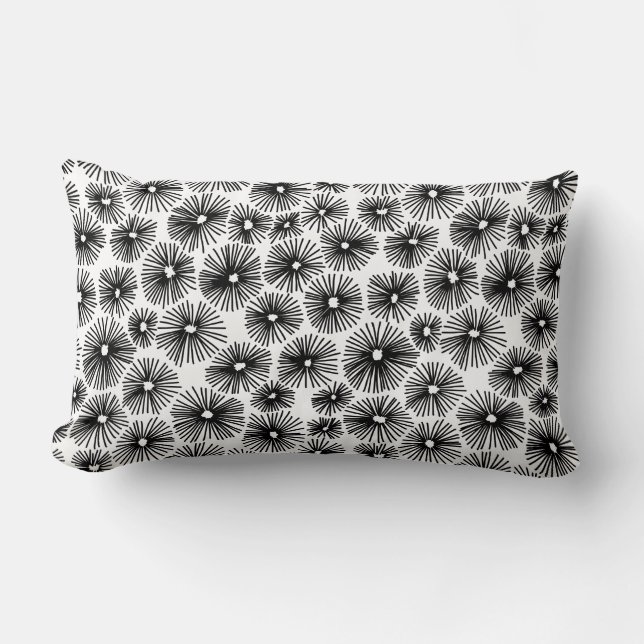 Coussin Rectangle Motif Abstrait 101115 - Noir (Recto)