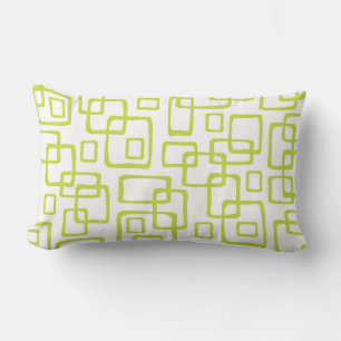 Coussin Rectangle Motif Abstrait Bicolore de Style Mid Century Moder