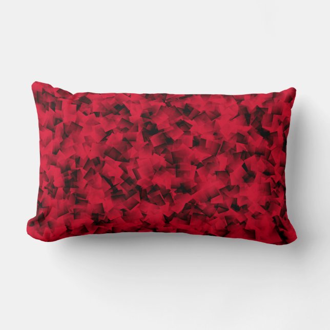 Coussin Rectangle Motif Abstrait du Cubisme noir rouge (Recto)