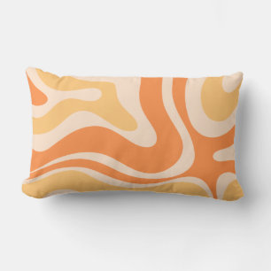 Coussin Rectangle Motif Abstrait Rétro Liquide Tourbillonnant en Ora