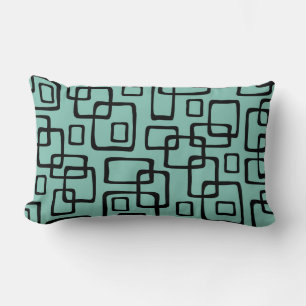 Coussin Rectangle Motif Abstrait Rétro Milieu de Siècle Moderne