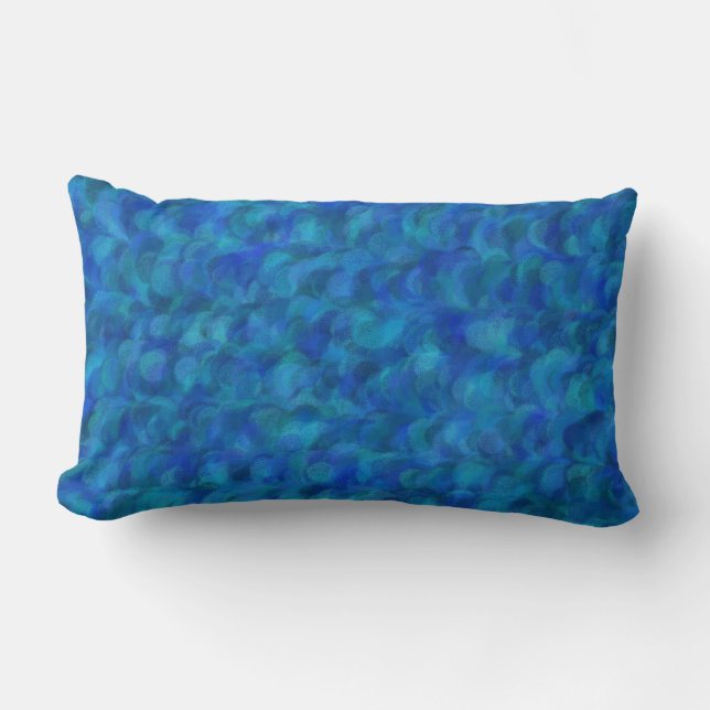 Coussin Rectangle Motif abstrait sans couture bleu vert (Recto)