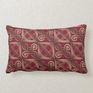 Coussin Rectangle Motif africain ethnique avec des simbols d'Adinkra