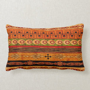 Coussin Rectangle motif africain rayé.