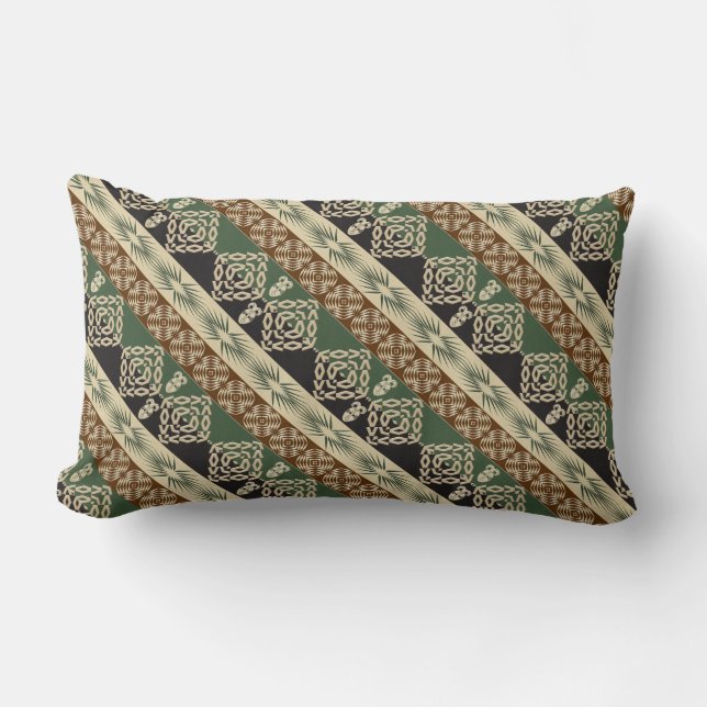 Coussin Rectangle motif africain tribal ethnique (Recto)
