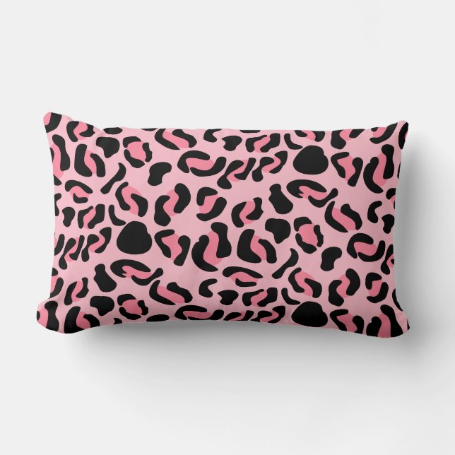 Coussin Rectangle Motif animal léopard rose moderne (Recto)