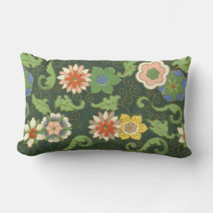Coussin Rectangle Motif antique cloisonné chinois : Vert Jade