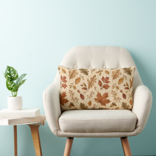 Coussin Rectangle Motif aquarelle de feuilles d'automne