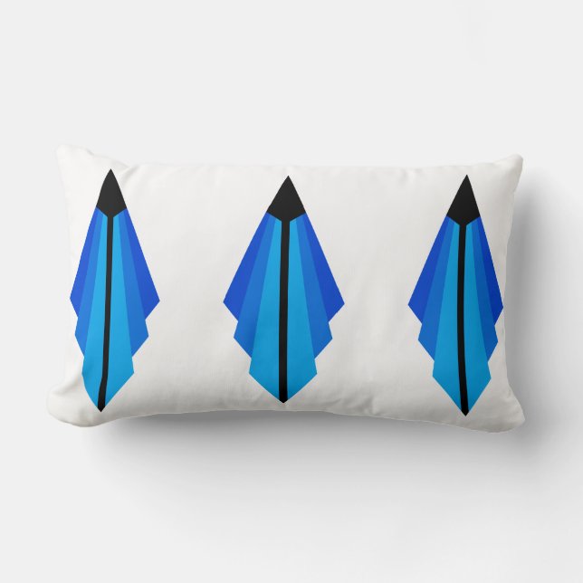 Coussin Rectangle Motif Art déco dans le blues (Recto)