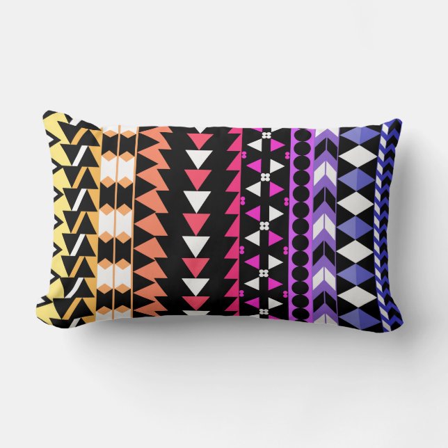 Coussin Rectangle Motif aztèque d'Ombre de coucher du soleil (Recto)