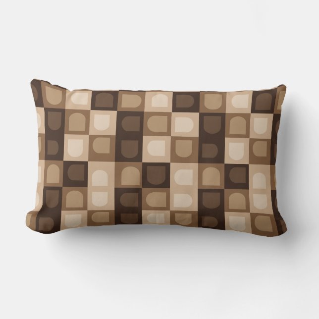 Coussin Rectangle Motif aztèque géométrique d'arche boho moderne mar (Recto)