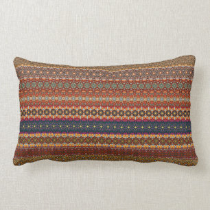 Coussin Rectangle Motif aztèque tribal vintage