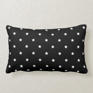 Coussin Rectangle Motif Black and White Stars