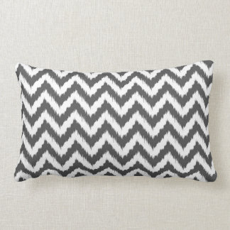 Coussin Rectangle Motif blanc et gris de Chevron Ikat