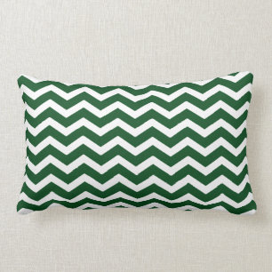 Coussin Rectangle Motif blanc vert-foncé de Chevron