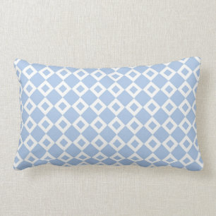 Coussin Rectangle Motif bleu-clair et blanc de diamant