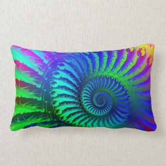 Coussin Rectangle Motif bleu de fractale psychédélique