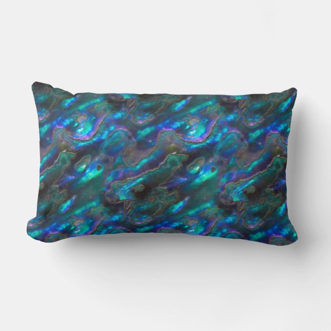 Coussin Rectangle Motif bleu de photo de texture nacrée (Recto)