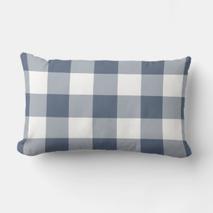 Coussin Rectangle Motif bleu et blanc de la marine En vichy