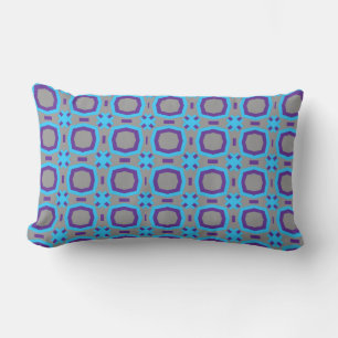 Coussin Rectangle Motif bleu et gris Abstrait avec polygones