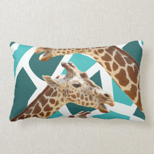 Coussin Rectangle Motif bleu turquoise d'animal sauvage d'impression