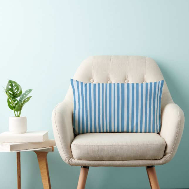 Coussin Rectangle Motif Bleu Vintage (Chaise)